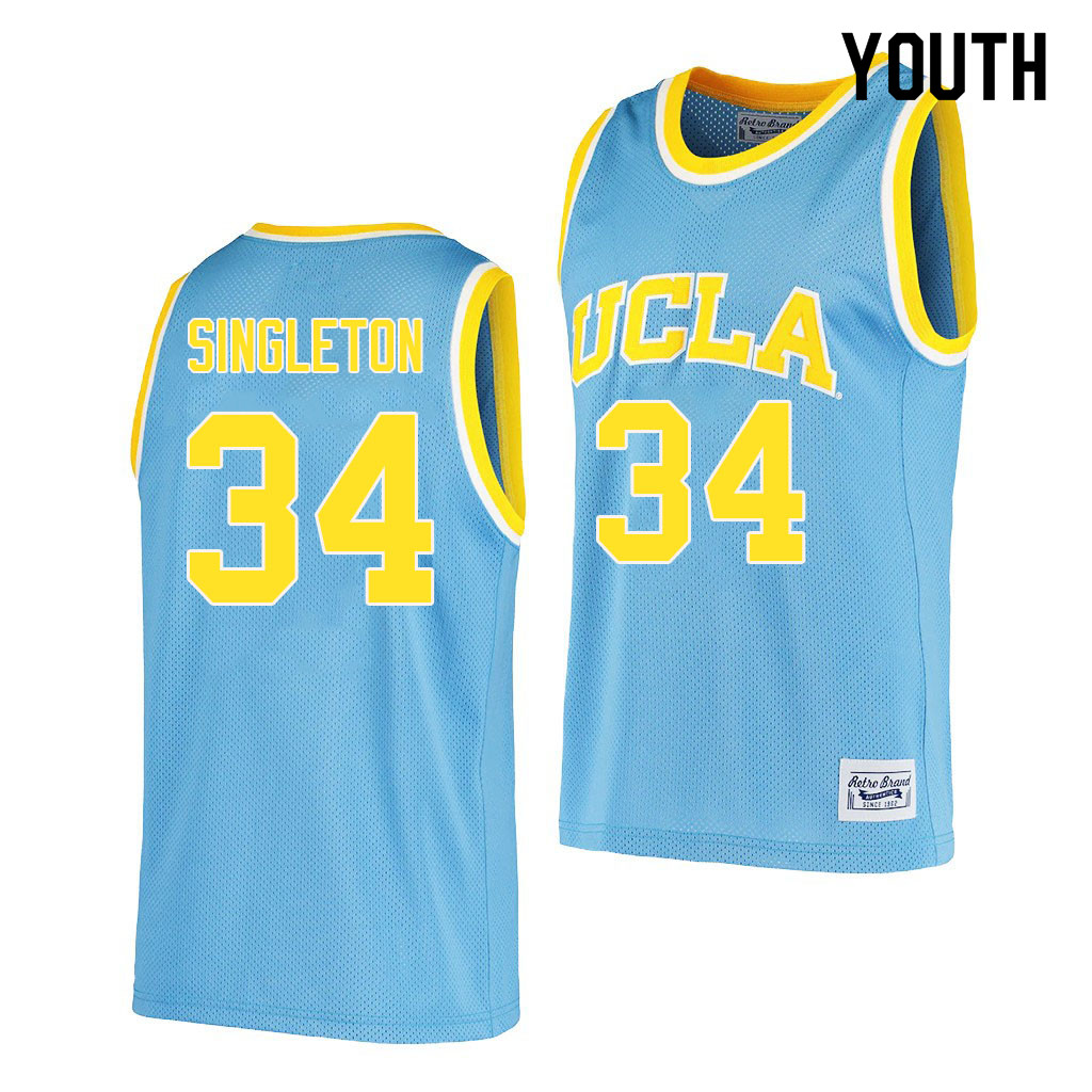 Youth #34 David Singleton UCLA Bruins College Jerseys Sale-Retro Blue - Click Image to Close